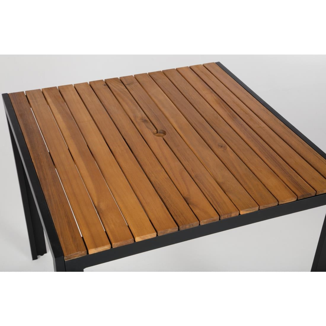 Bolero Square Steel and Acacia Table 800mm • PAS-DS152