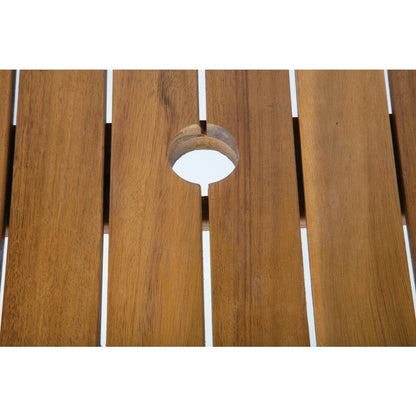 Bolero Square Steel and Acacia Table 800mm • PAS-DS152