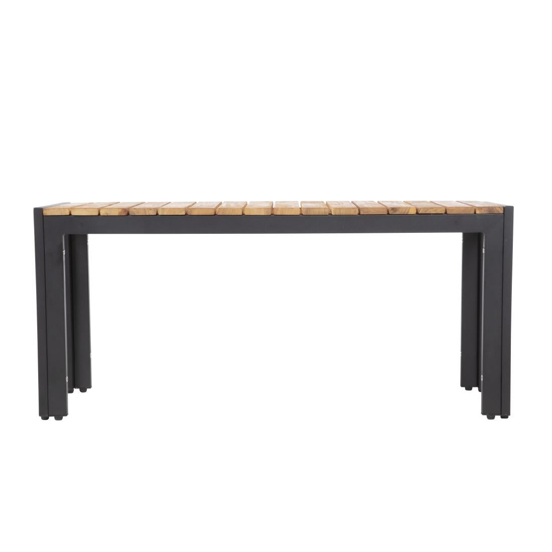 Bolero Rectangular Steel and Acacia Benches 1000mm (2 Pack) (Pack of 2) • PAS-DS154