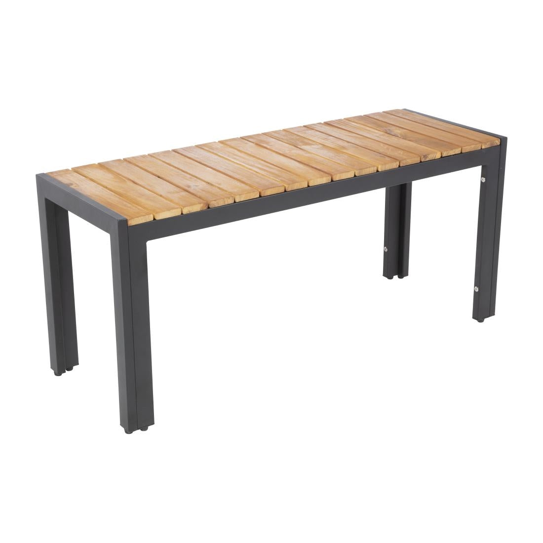 Bolero Rectangular Steel and Acacia Benches 1000mm (2 Pack) (Pack of 2) • PAS-DS154