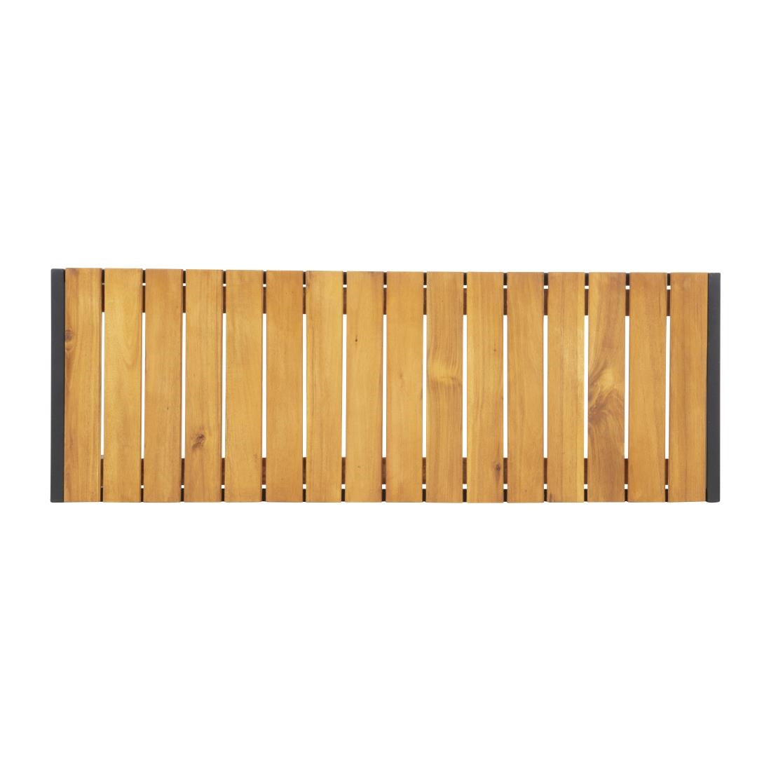 Bolero Rectangular Steel and Acacia Benches 1000mm (2 Pack) (Pack of 2) • PAS-DS154
