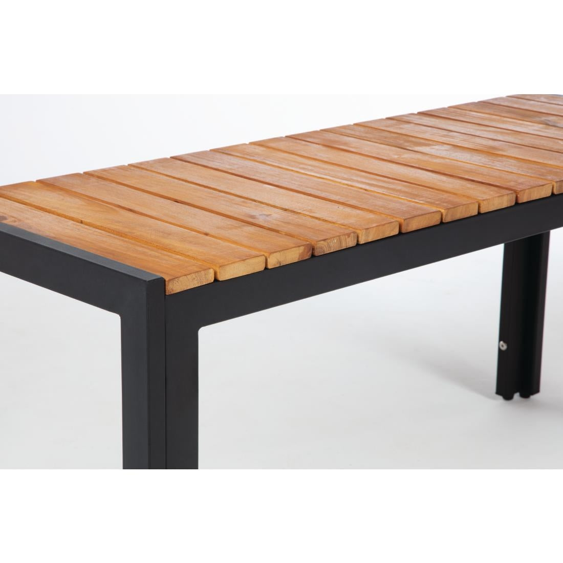 Bolero Rectangular Steel and Acacia Benches 1000mm (2 Pack) (Pack of 2) • PAS-DS154