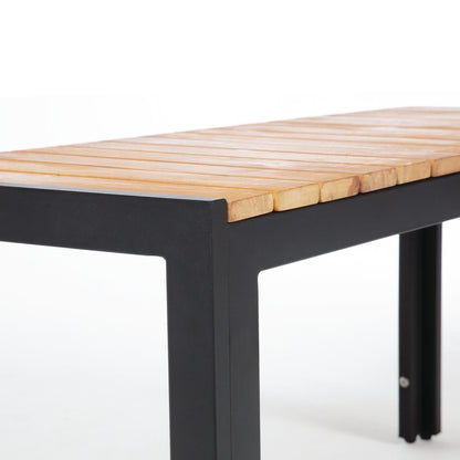 Bolero Rectangular Steel and Acacia Benches 1000mm (2 Pack) (Pack of 2) • PAS-DS154
