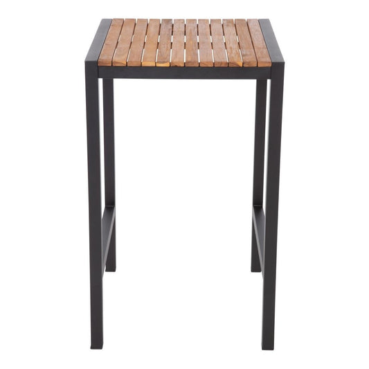Bolero Square Steel and Acacia Bar Table 600mm • PAS-DS155