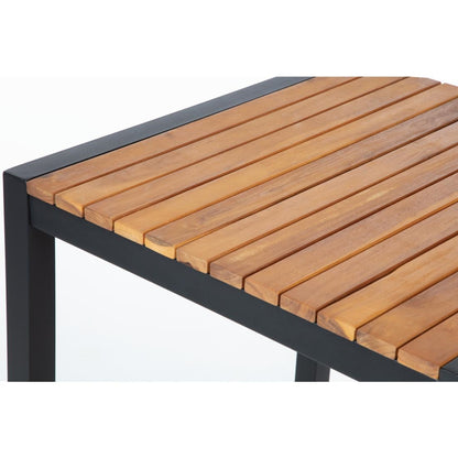 Bolero Square Steel and Acacia Bar Table 600mm • PAS-DS155