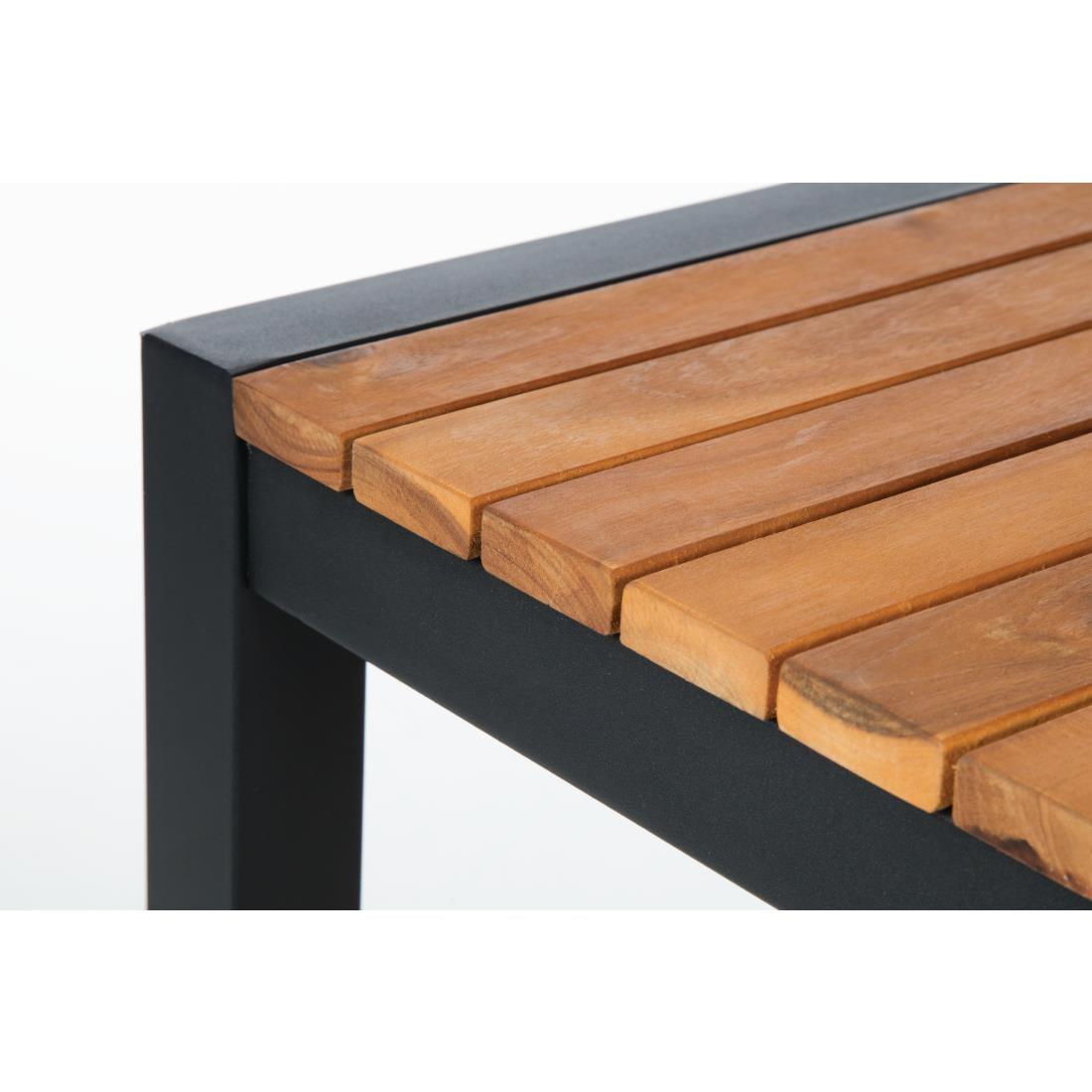 Bolero Square Steel and Acacia Bar Table 600mm • PAS-DS155