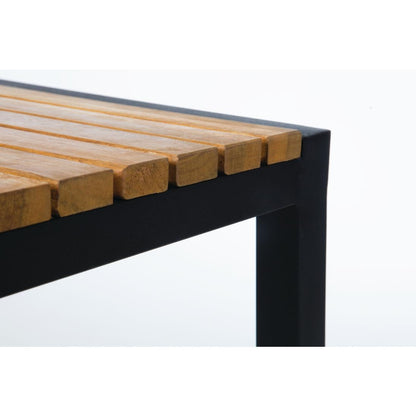 Bolero Black Steel & Acacia Wood Bar Stools (2 Pack) (Pack of 2) • PAS-DS156