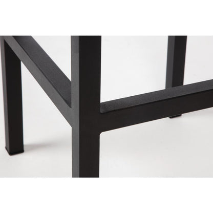 Bolero Black Steel & Acacia Wood Bar Stools (2 Pack) • PAS-DS156