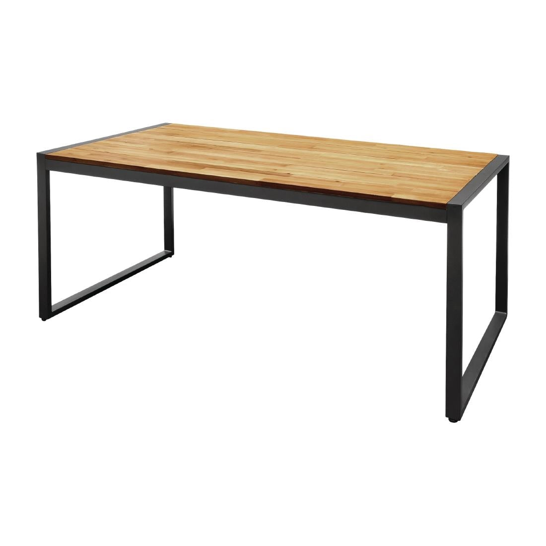Bolero Acacia Wood and Steel Rectangular Industrial Table 1800mm • PAS-DS157