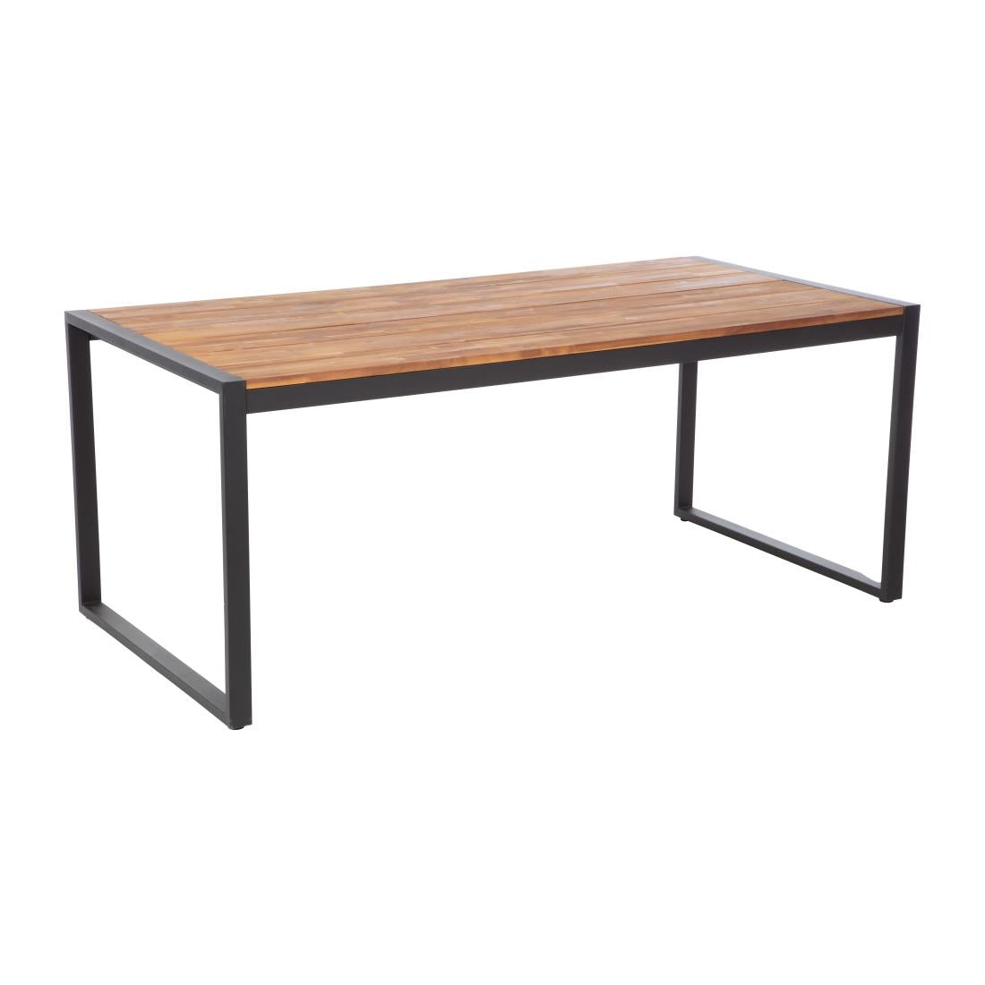 Bolero Acacia Wood and Steel Rectangular Industrial Table 1800mm • PAS-DS157