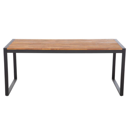 Bolero Acacia Wood and Steel Rectangular Industrial Table 1800mm • PAS-DS157
