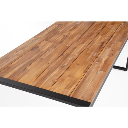 Bolero Acacia Wood and Steel Rectangular Industrial Table 1800mm • PAS-DS157