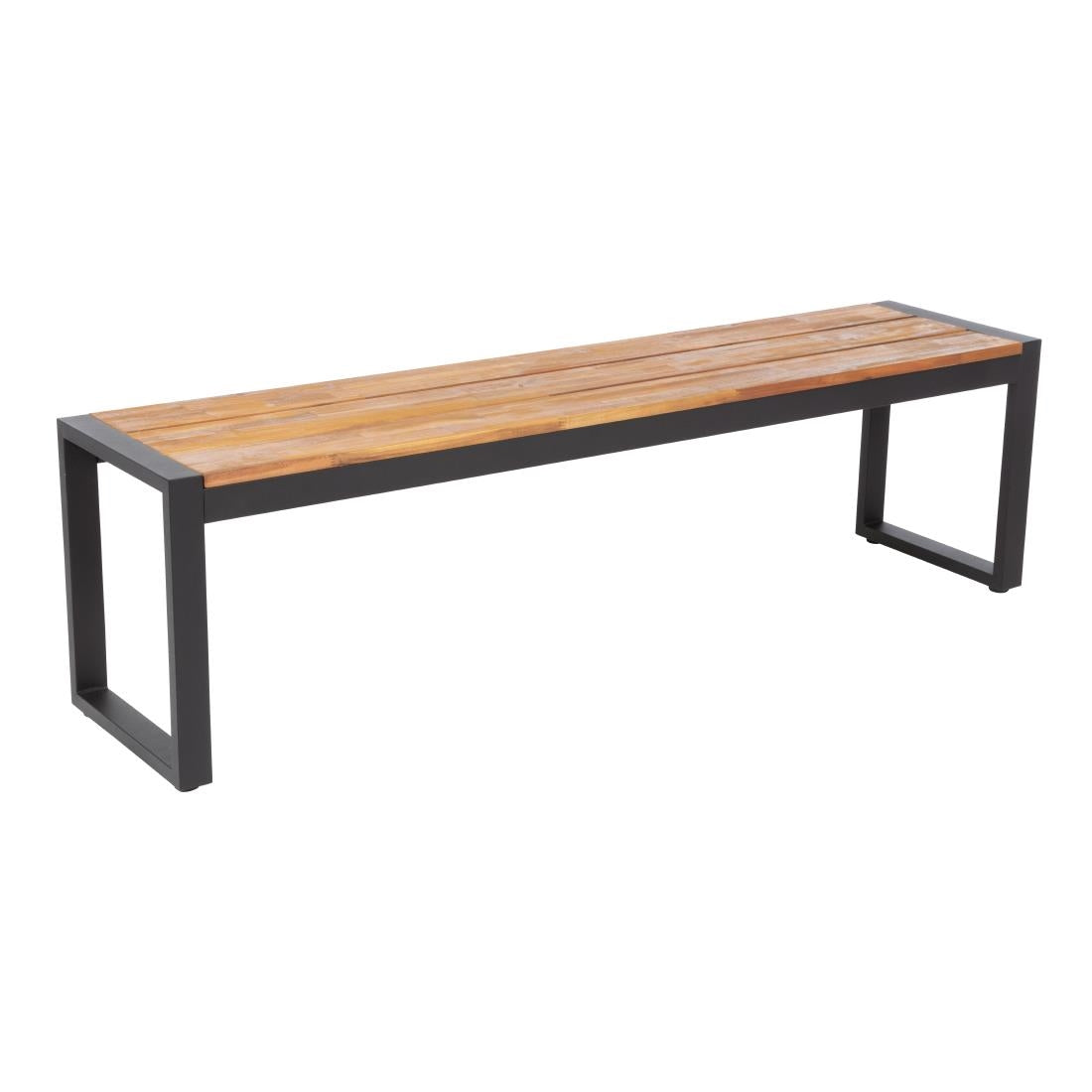Bolero Acacia Wood and Steel Industrial Benches 1600mm (2 Pack) • PAS-DS158