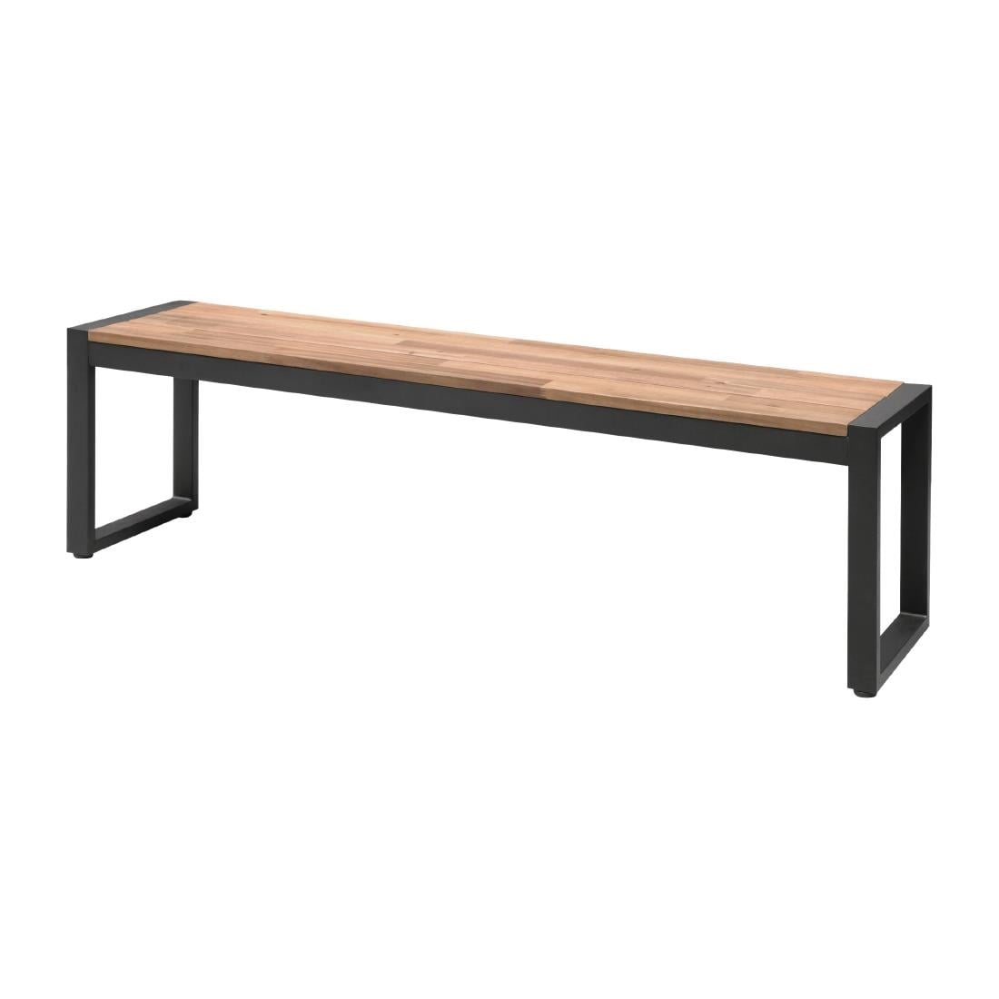 Bolero Acacia Wood and Steel Industrial Benches 1600mm (2 Pack) • PAS-DS158
