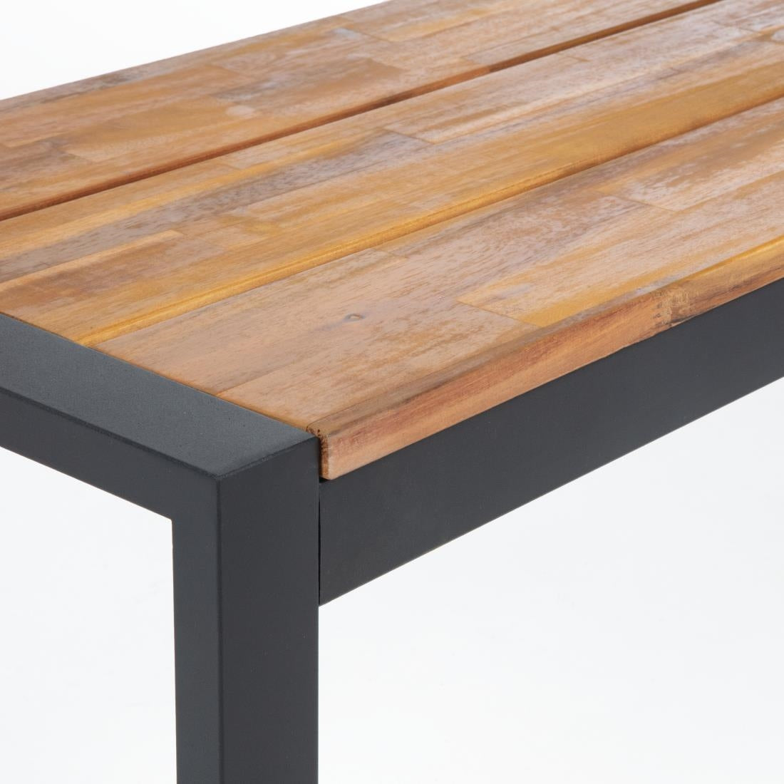 Bolero Acacia Wood and Steel Industrial Benches 1600mm (2 Pack) • PAS-DS158
