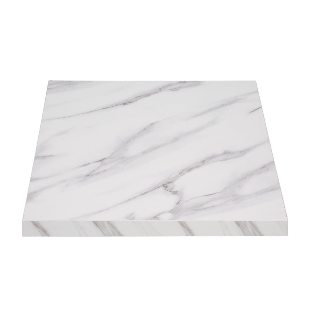Bolero Pre-drilled Square Table Top Marble Effect 600mm • PAS-DT444