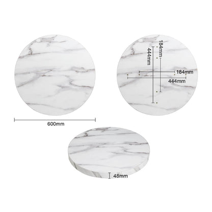 Bolero Pre-drilled Round Table Top Marble Effect 600mm • PAS-DT445