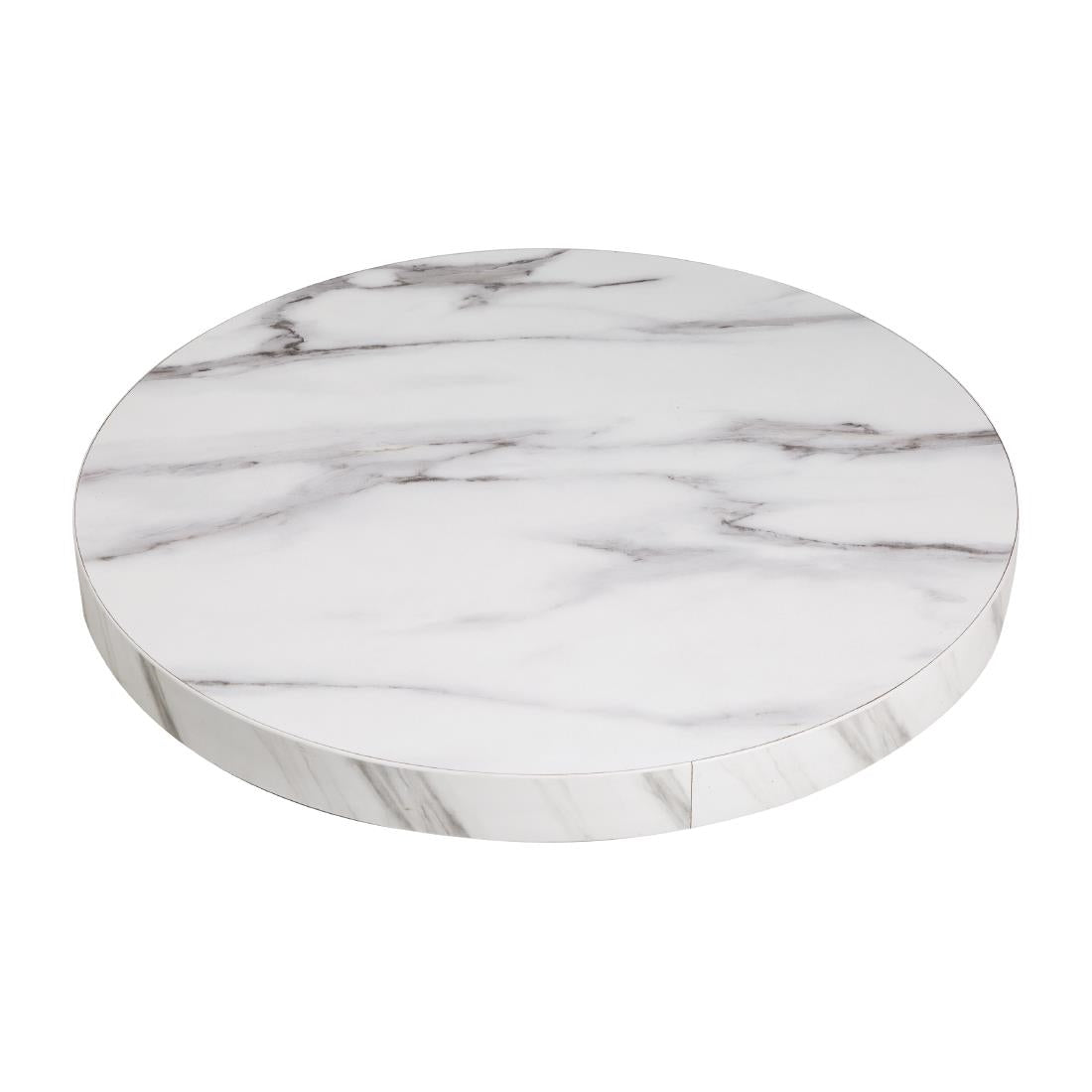 Bolero Pre-drilled Round Table Top Marble Effect 600mm • PAS-DT445