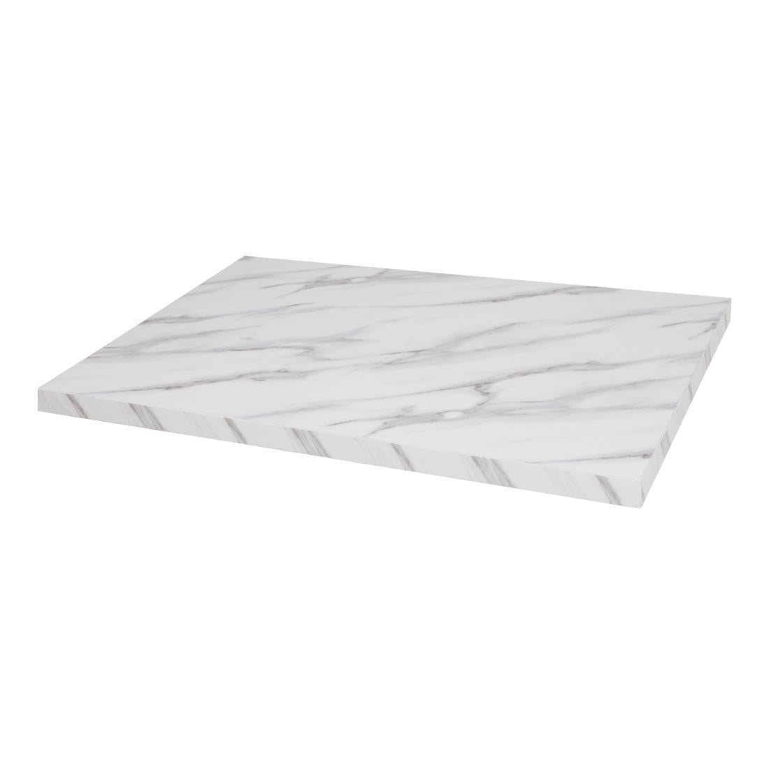Bolero Pre-drilled Rectangular Table Top Marble Effect 1100x700mm • PAS-DT447