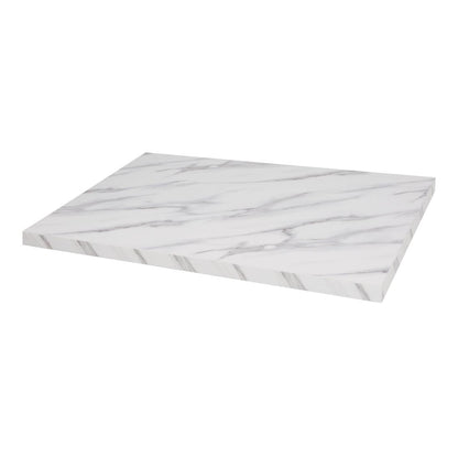 Bolero Pre-drilled Rectangular Table Top Marble Effect 1100x700mm • PAS-DT447