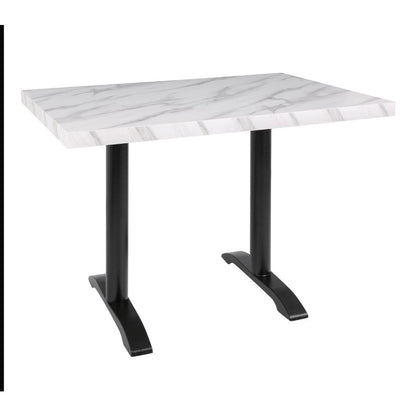 Bolero Pre-drilled Rectangular Table Top Marble Effect 1100x700mm • PAS-DT447