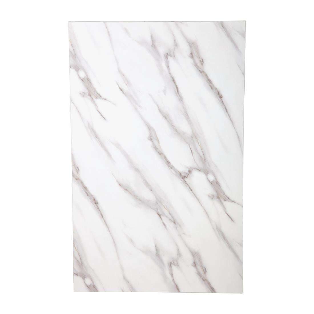 Bolero Pre-drilled Rectangular Table Top Marble Effect 1100x700mm • PAS-DT447