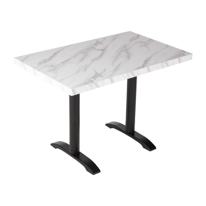 Bolero Pre-drilled Rectangular Table Top Marble Effect 1100x700mm • PAS-DT447