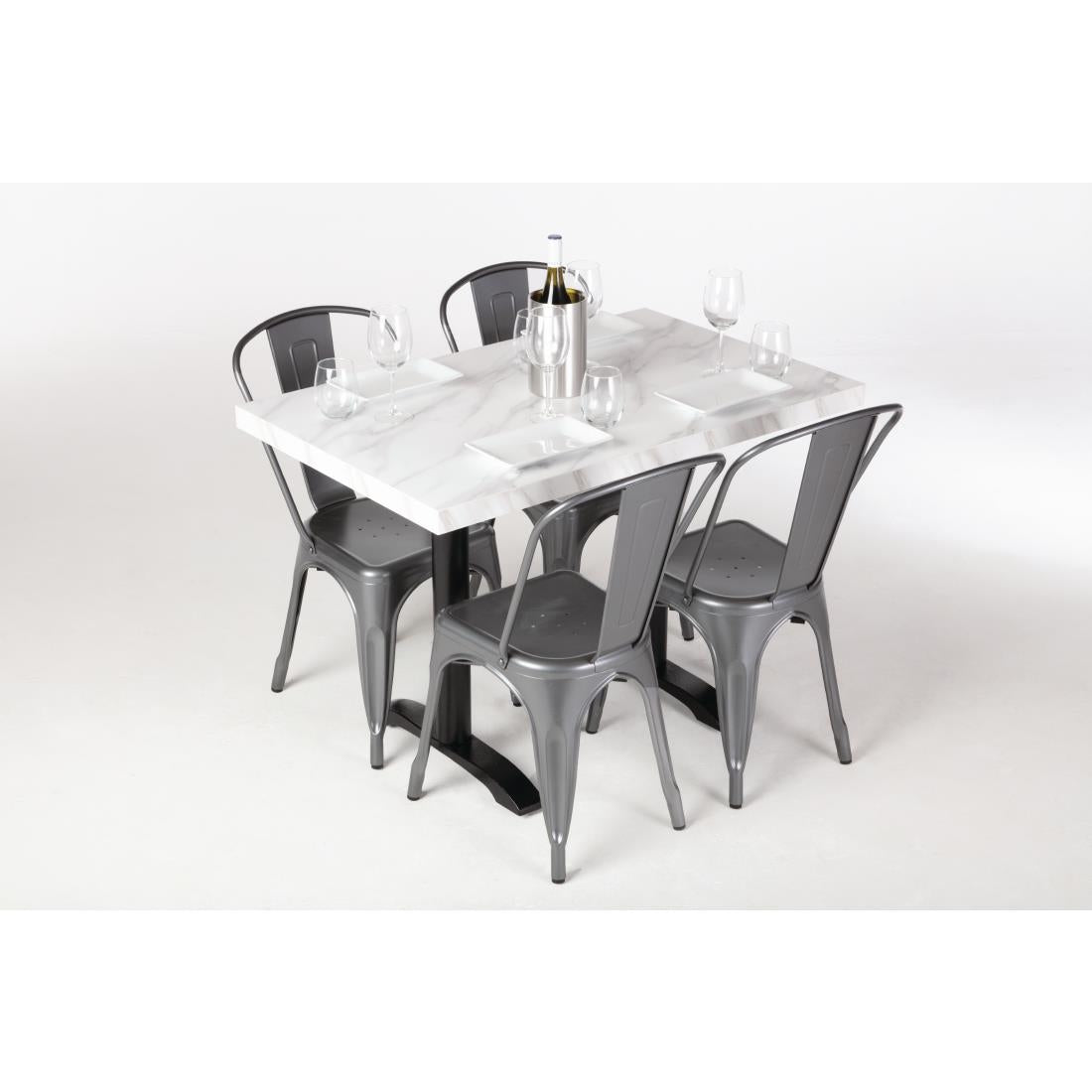 Bolero Pre-drilled Rectangular Table Top Marble Effect 1100x700mm • PAS-DT447