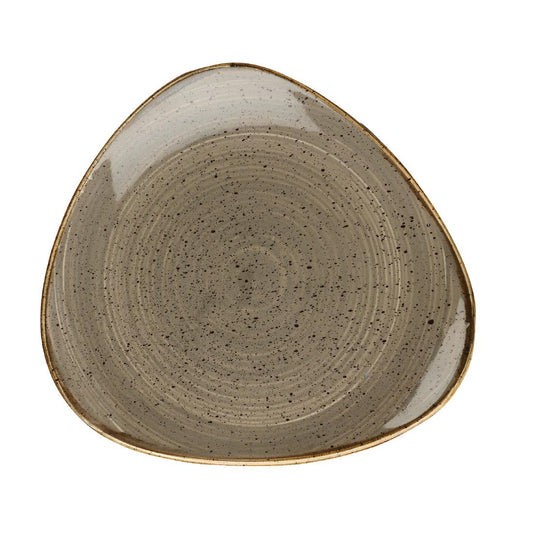 Churchill Stonecast Peppercorn Grey Triangular Plate 192mm (192(W) x 192(D)mm / 7.5 x 7.5". Peppercorn grey. Pack Quantity: 12) • PAS-DT662