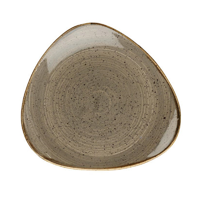 Churchill Stonecast Peppercorn Grey Triangular Plate 229mm (229(W) x 229(D)mm / 9 x 9". Peppercorn grey. Pack Quantity: 12) • PAS-DT663