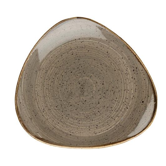 Churchill Stonecast Peppercorn Grey Triangular Plate 265mm (265(W) x 265(D)mm / 10.5 x 10.5". Peppercorn grey. Pack Quantity: 12) • PAS-DT664