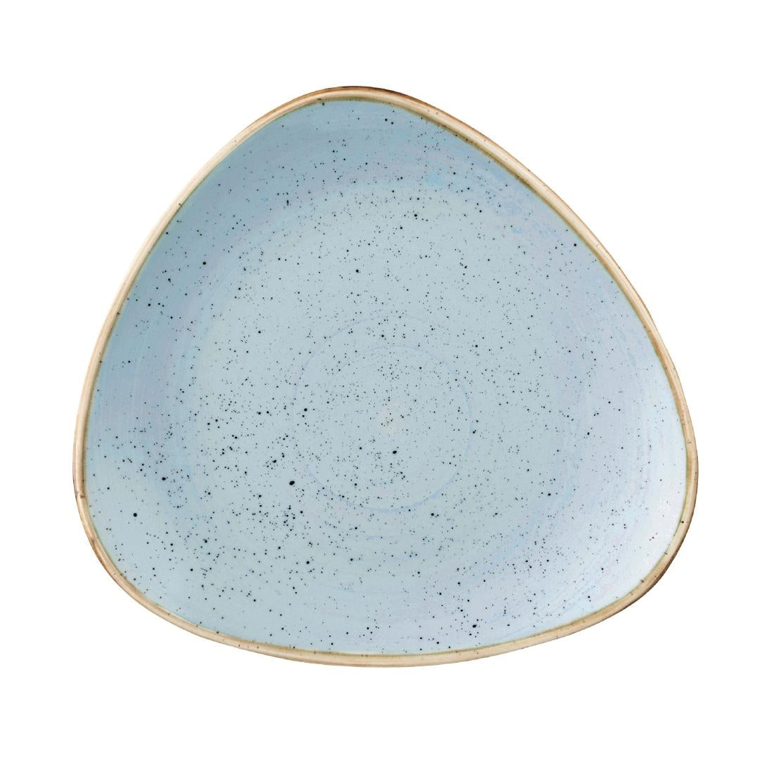 Churchill Stonecast Duck Egg Blue Triangular Plate 192mm (192(W) x 192(D)mm / 7.5 x 7.5". Duck egg blue. Pack Quantity: 12) • PAS-DT669