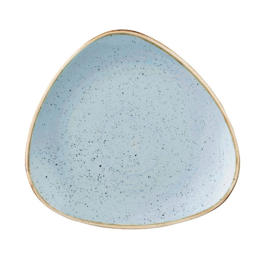Churchill Stonecast Duck Egg Blue Triangular Plate 192mm (192(W) x 192(D)mm / 7.5 x 7.5". Duck egg blue. Pack Quantity: 12) • PAS-DT669