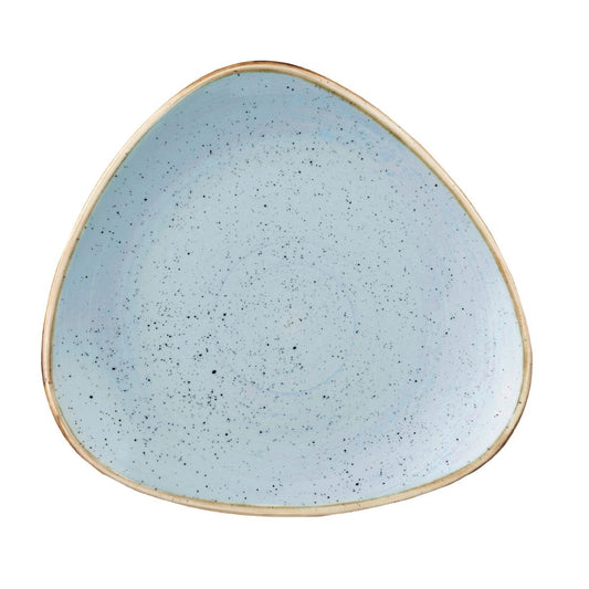 Churchill Stonecast Duck Egg Blue Triangular Plate 265mm (265(W) x 265(D)mm / 10.5 x 10.5". Duck egg blue. Pack Quantity: 12) • PAS-DT671