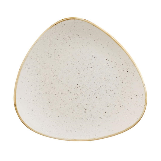 Churchill Stonecast Barley White Triangular Plate 192mm (192(W) x 192(D)mm / 7.5 x 7 .5". Barley white. Pack Quantity: 12) • PAS-DT677