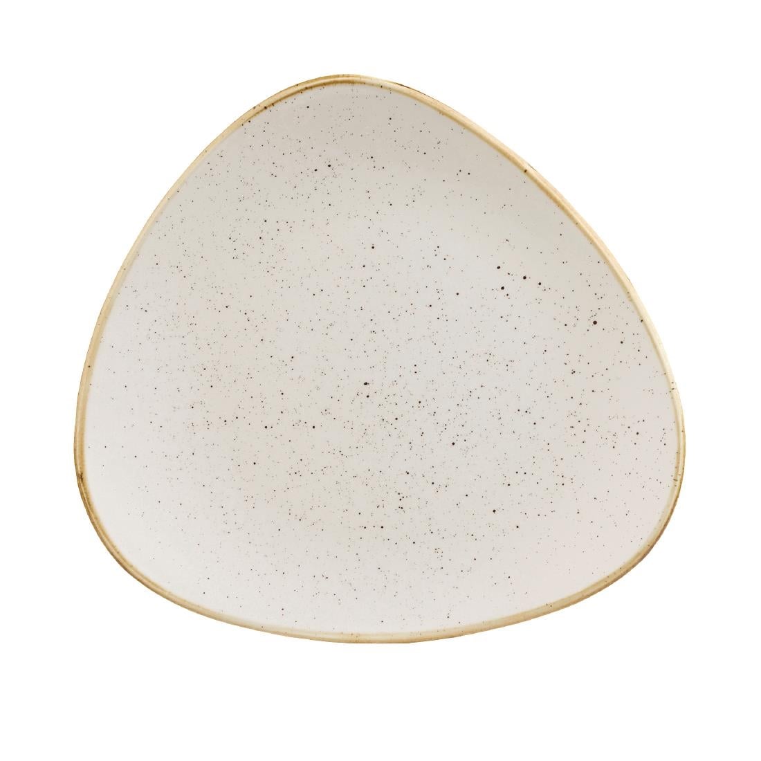 Churchill Stonecast Barley White Triangular Plate 229mm (229(W) x 229(D)mm / 9 x 9". Barley white. Pack Quantity: 12) • PAS-DT678