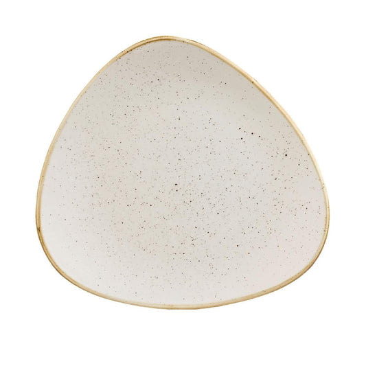 Churchill Stonecast Barley White Triangular Plate 229mm (229(W) x 229(D)mm / 9 x 9". Barley white. Pack Quantity: 12) • PAS-DT678