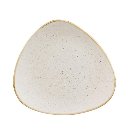 Churchill Stonecast Barley White Triangular Plate 265mm (265(W) x 265(D)mm / 10.5 x 10.5". Barley white. Pack Quantity: 12) • PAS-DT679