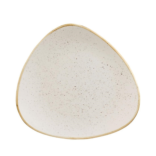 Churchill Stonecast Barley White Triangular Plate 265mm (265(W) x 265(D)mm / 10.5 x 10.5". Barley white. Pack Quantity: 12) • PAS-DT679