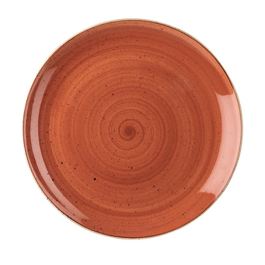 Churchill Stonecast Spiced Orange Round Coupe Plate 324mm (324(Ø)mm / 12.75(Ø)". Spiced orange. Pack Quantity: 6) • PAS-DT684