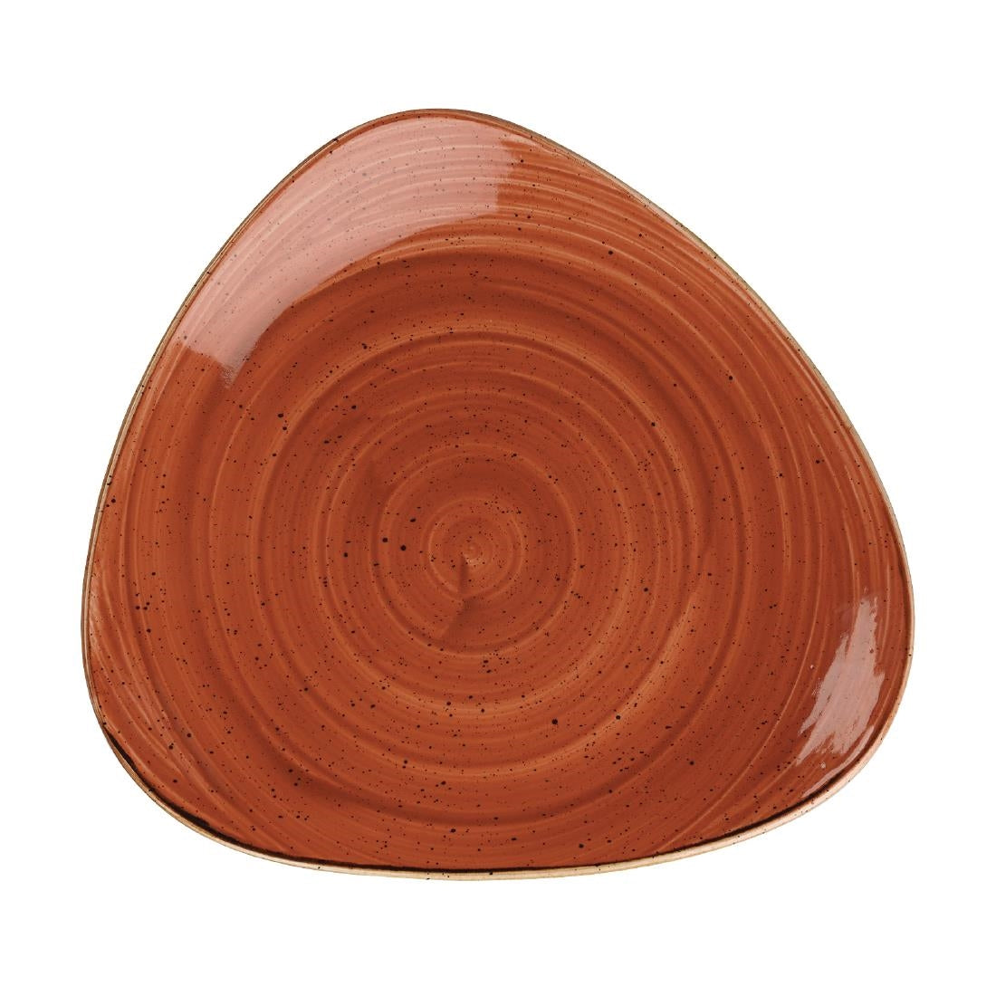 Churchill Stonecast Spiced Orange Triangular Plate 192mm (192(W) x 192(D)mm / 7.5 x 7 .5". Spiced orange. Pack Quantity: 12) • PAS-DT685