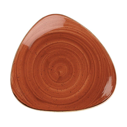 Churchill Stonecast Spiced Orange Triangular Plate 192mm (192(W) x 192(D)mm / 7.5 x 7 .5". Spiced orange. Pack Quantity: 12) • PAS-DT685