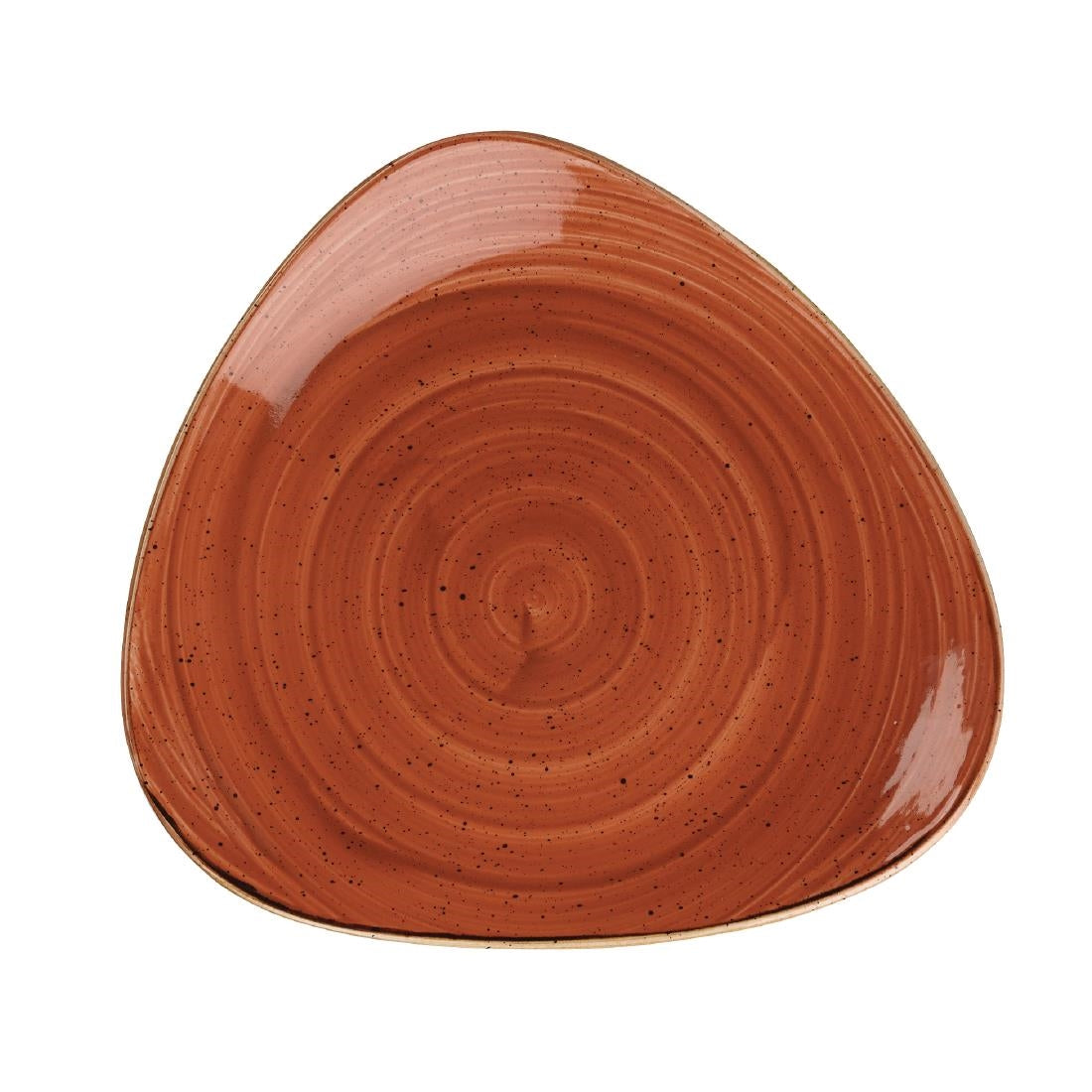 Churchill Stonecast Spiced Orange Triangular Plate 229mm (229(W) x 229(D)mm / 9 x 9". Spiced orange. Pack Quantity: 12) • PAS-DT686