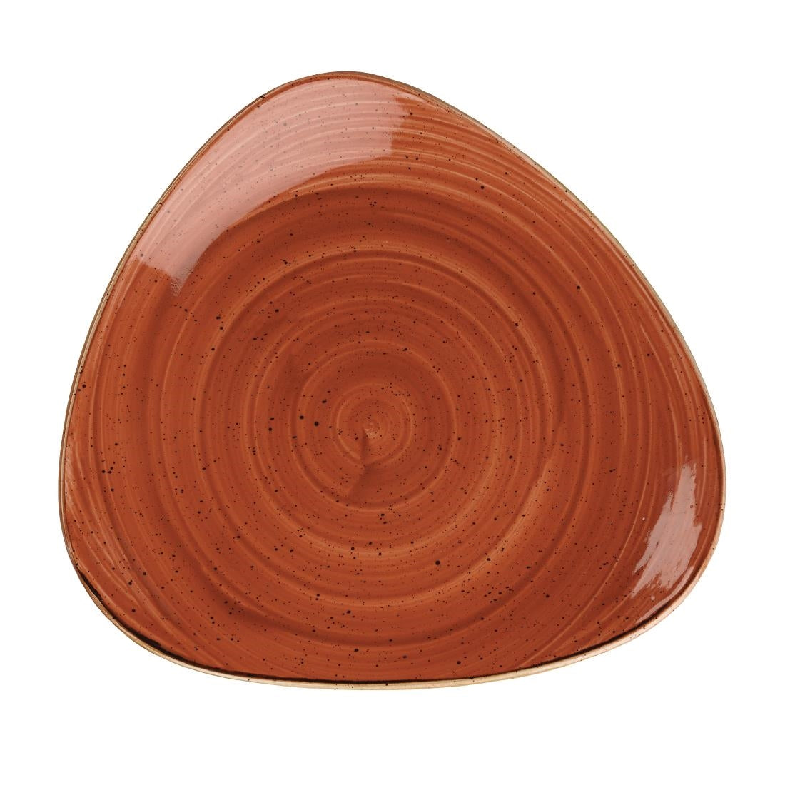 Churchill Stonecast Spiced Orange Triangular Plate 265mm (265(W) x 265(D)mm / 10.5 x 10.5". Spiced orange. Pack Quantity: 12) • PAS-DT687