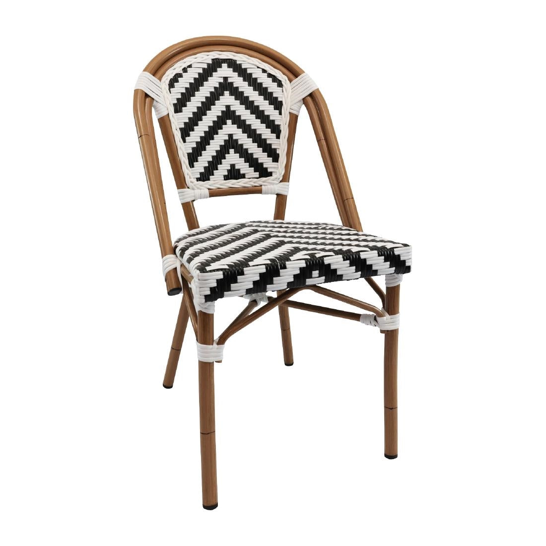 Furnlink Eiffel Chair - Black/White Chevron (4 Pack) • PAS-DU008
