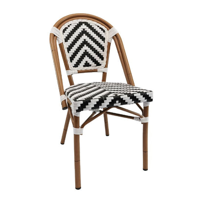 Furnlink Eiffel Chair - Black/White Chevron (4 Pack) • PAS-DU008