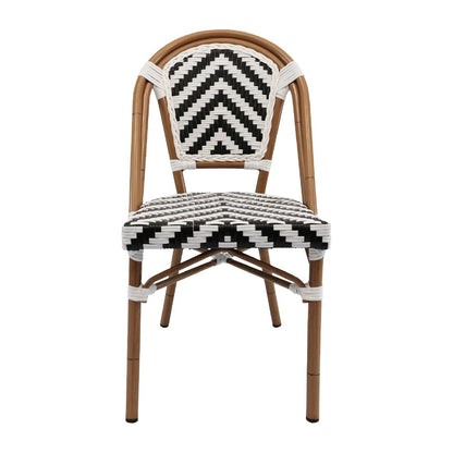 Furnlink Eiffel Chair - Black/White Chevron (4 Pack) • PAS-DU008
