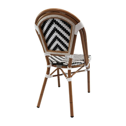 Furnlink Eiffel Chair - Black/White Chevron (4 Pack) • PAS-DU008