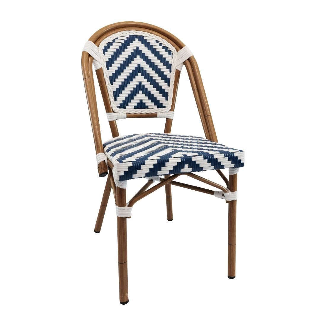 Furnlink Eiffel Chair - Navy/White Chevron (4 Pack) • PAS-DU009