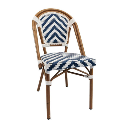 Furnlink Eiffel Chair - Navy/White Chevron (4 Pack) • PAS-DU009